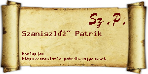 Szaniszló Patrik névjegykártya